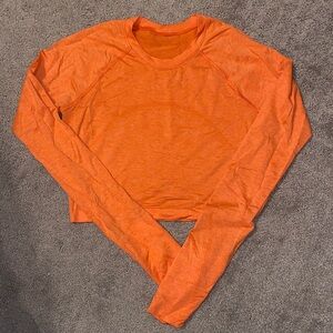 Lululemon Swiftly Tech Cropped Long Sleeve Solar Orange Size 8